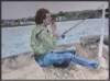 Jim Fishing - Oil Painting
