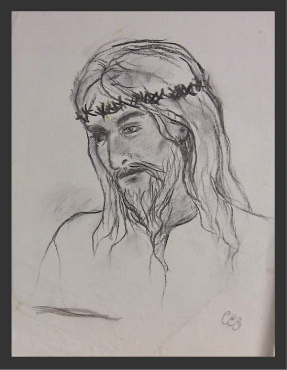 Christ Drawn from Memory - Charcoal Sketch