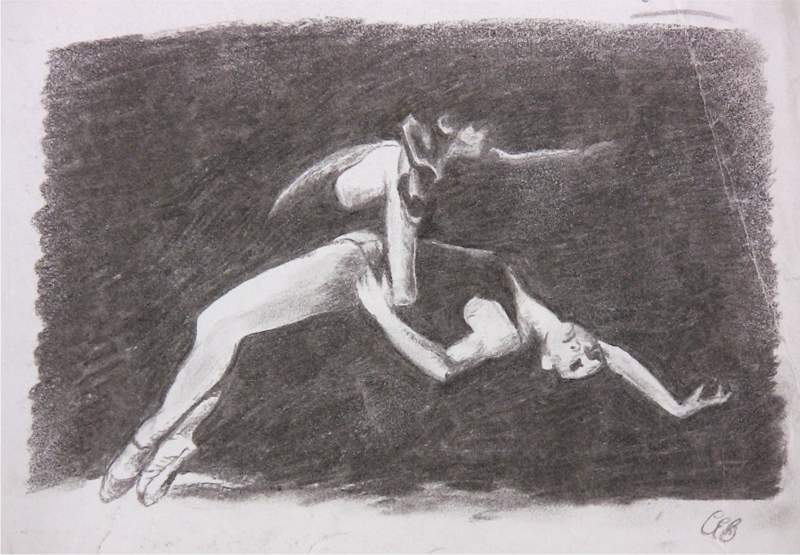 Ballet Dancers - Charcoal Sketch