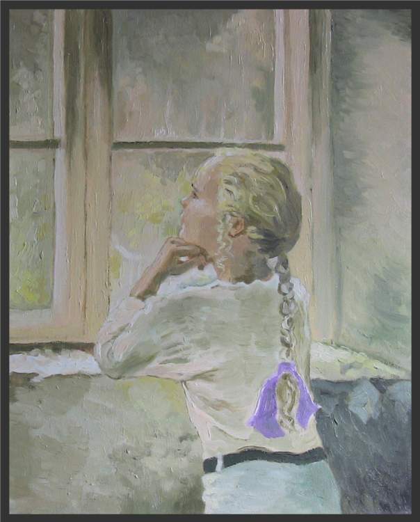 Girl at the Window - Oil Painting